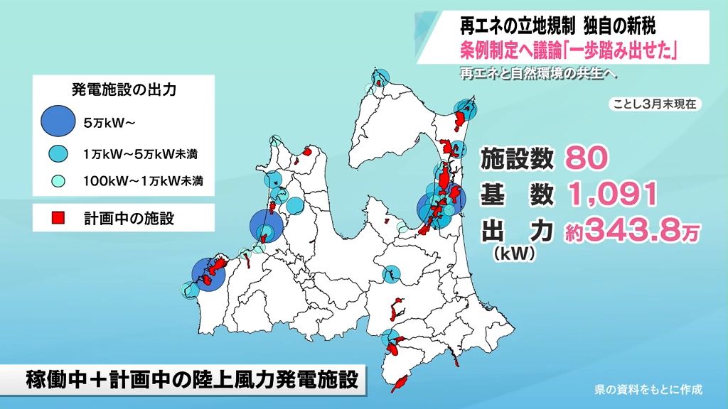 再生可能エネルギー立地規制条例へ　青森県の有識者会議開始