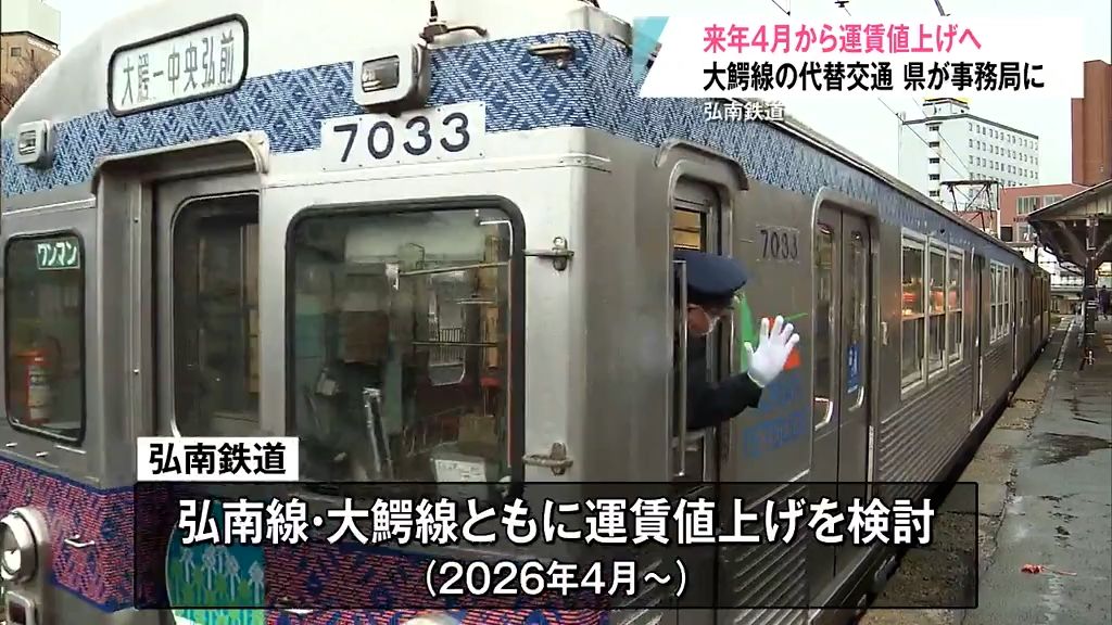 弘南鉄道運賃値上げへ　実質廃止の大鰐線に代わる交通は県が事務局となり検討進める　2030年までの中長期計画承認