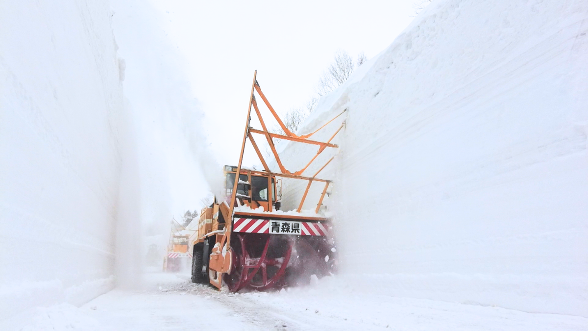 最高7m”雪の回廊が開通間近！八甲田・十和田ゴールドライン 除雪作業