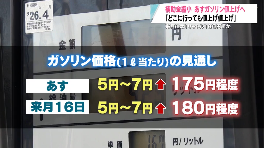 大変です本当に…」ガソリン値上げで来月には1リットル180円超！？雪国