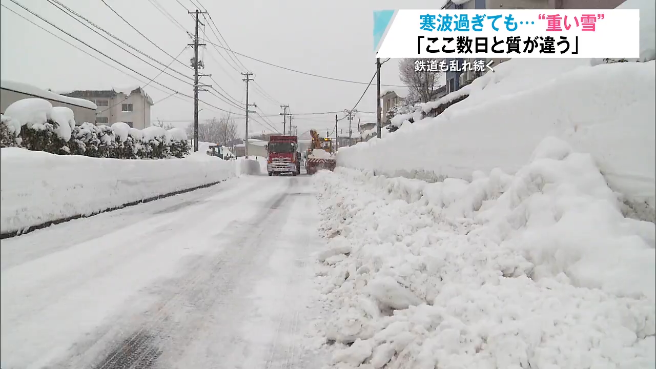 重く湿った雪 最長寒波後も雪続き…きょうも在来線62本運休 青森県弘前