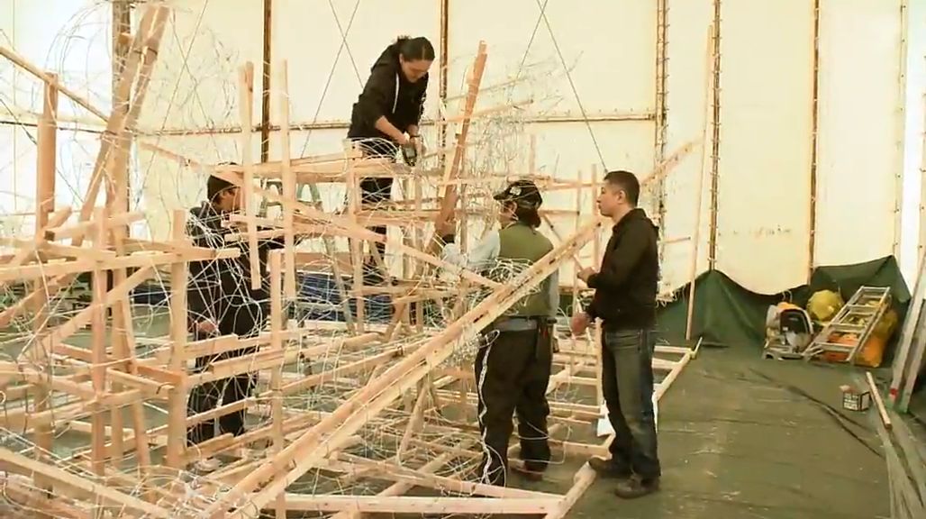 青森ねぶた祭　8月2日開幕に向けラッセランドで大型ねぶたの制作始まる　
