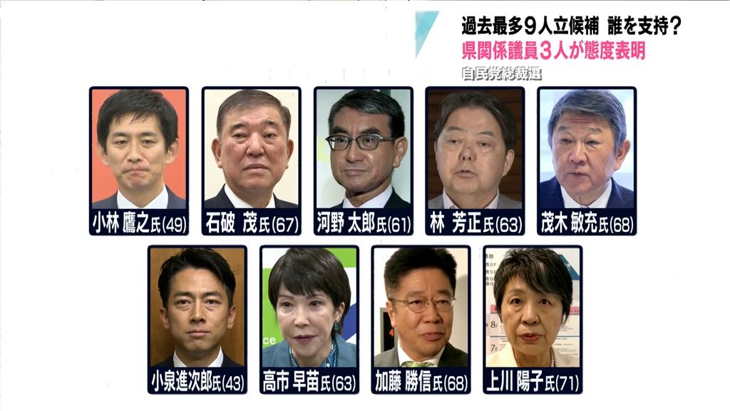 自民総裁選　青森県関係議員の動向　木村、神田代議士は小泉元環境相　津島代議士は小林前経済安保相の支持表明