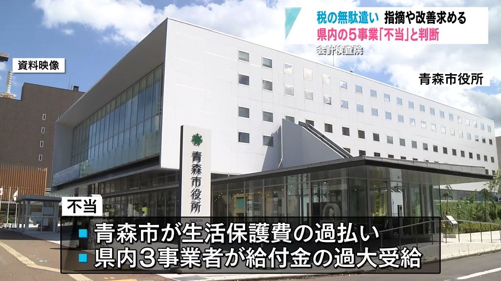 税の無駄遣い　青森県内でも５件「不当」　会計検査院が指摘