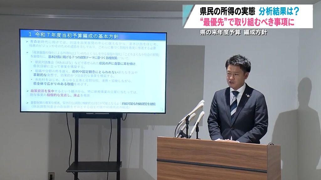 宮下知事　青森県の来年度予算で「所得向上」などを最優先に取り組む編成方針発表　前例にとらわれず事業を構築