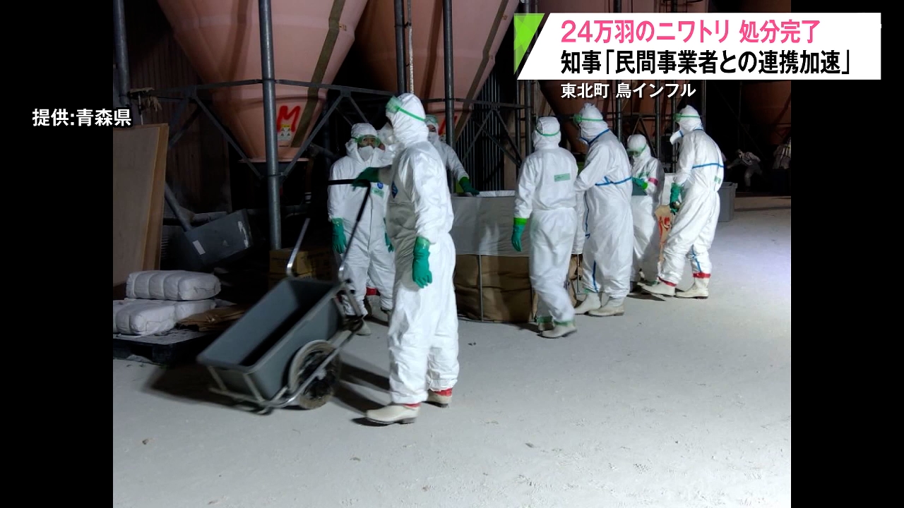 東北町の養鶏場で鳥インフル処分完了 延べ2,035人を動員し来月12日に