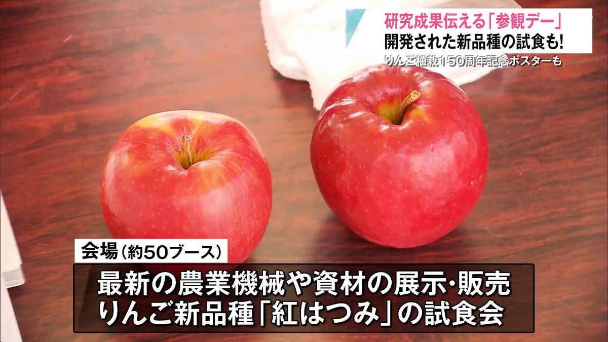 新品種の試食会も！りんご研究所で『参観デー』 植栽150周年を記念した 