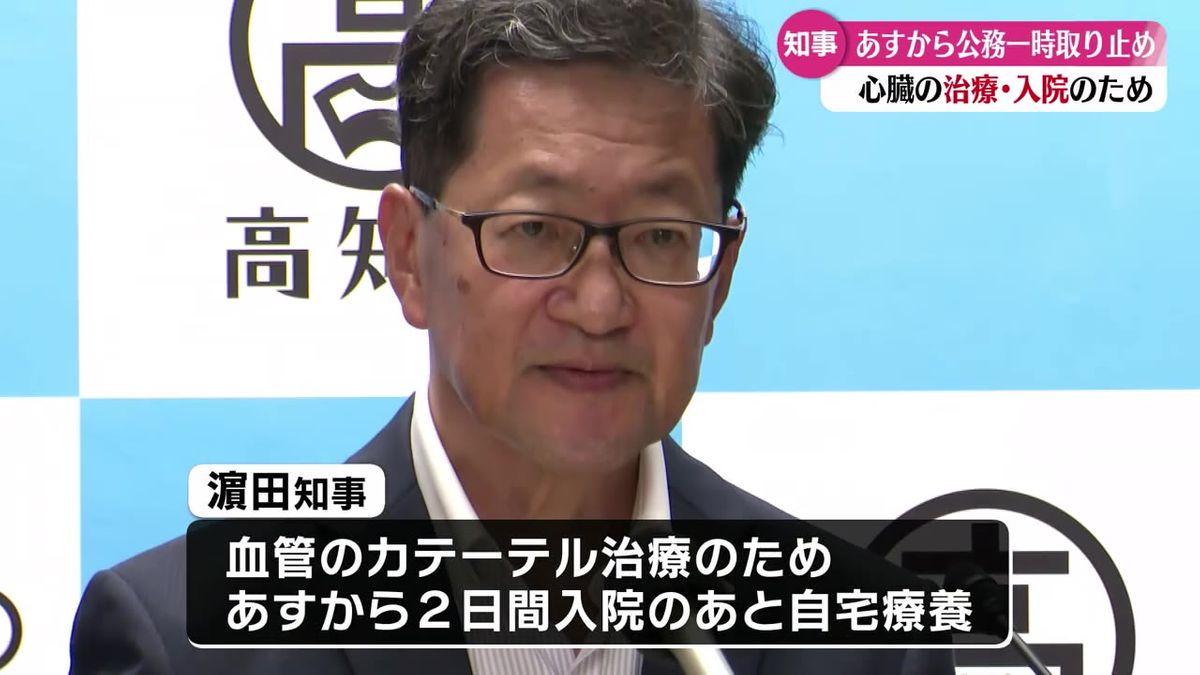 濵田高知県知事 4日から公務を離れて入院 日常生活に問題なし【高知】