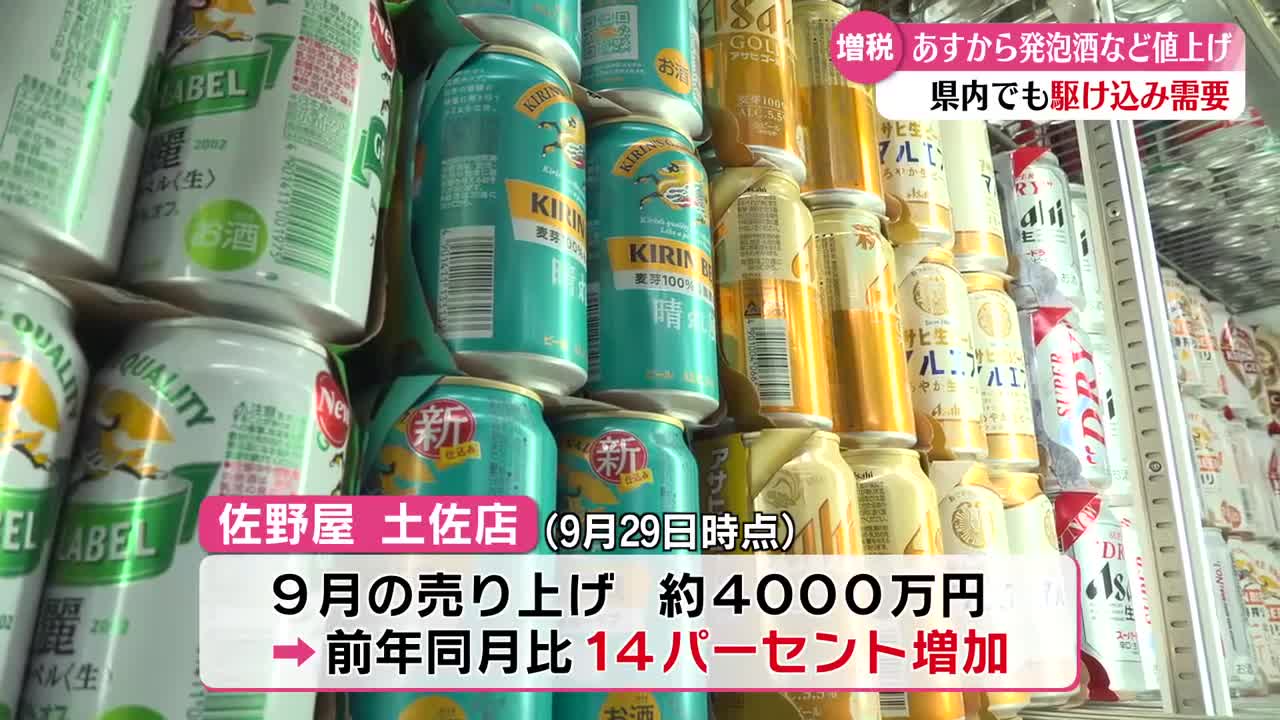 10月から酒税法改正》発泡酒など増税 駆け込みで大量購入の人も【高知