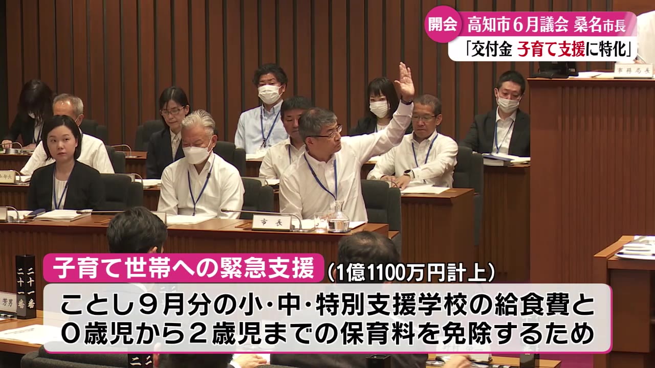 高知市6月議会が開会 桑名市長『子育て世帯への支援に特化』と理解求める 16議案提出【高知】