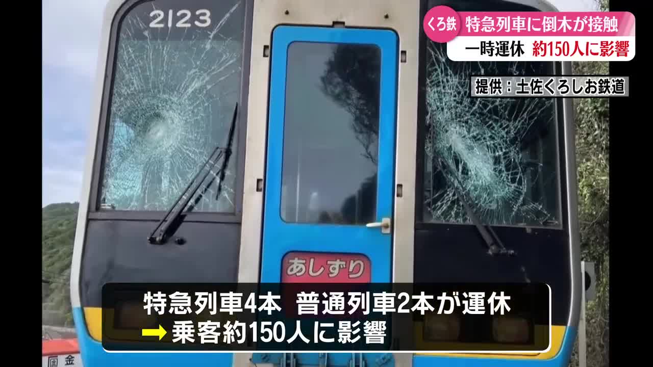 土佐くろしお鉄道 特急運用 スタフ 土佐くろしお鉄道の特急列車が倒木に接触 中村線で運行に影響【高知