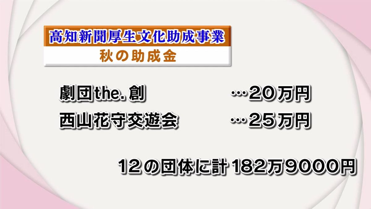 高知新聞厚生文化事業団 12団体に180万円あまり助成【高知】