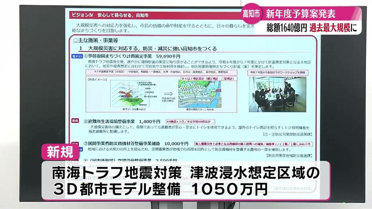 高知市が新年度当初予算案を発表 一般会計の総額は過去最大規模に【高知】