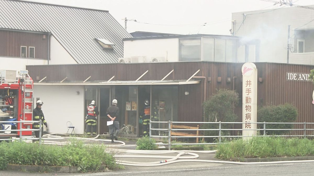 「酸素ボンベを使おうとしたら爆発した」松山市の動物病院で火事 院長の男性(55)が腕にやけど