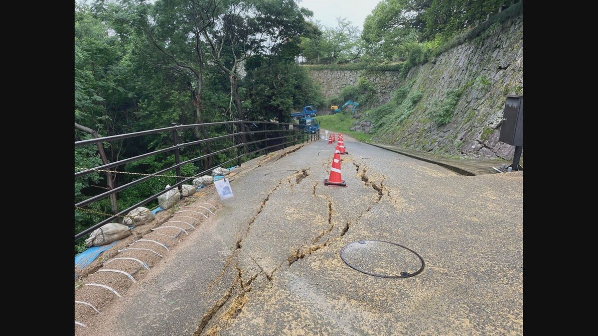 緊急車両道の亀裂