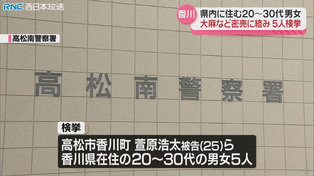 大麻などの密売事件　香川県内の男女5人を検挙