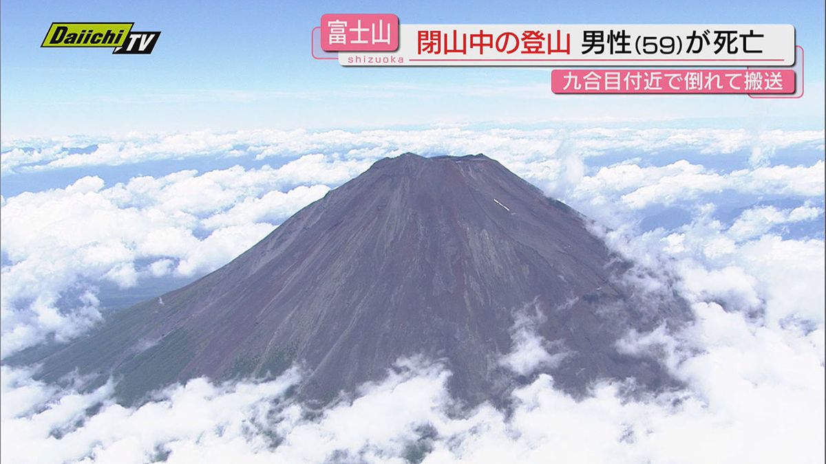 【閉山期間中】富士山頂から下山途中の５０代男性…九合目付近で倒れ救助も搬送先病院で死亡確認（静岡）