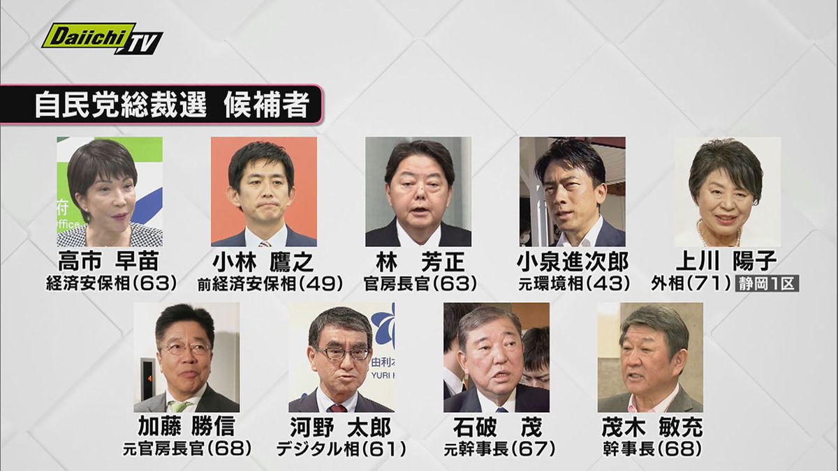 【自民総裁選】投票日迫り論戦活発化…外交で不在の静岡1区選出･上川外相は代理で推薦人代表が討論会出席も