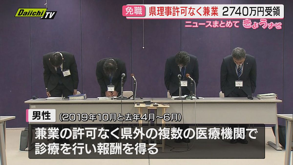【初の部長級懲戒免職】“無断兼業”県外医療機関で診療･報酬得ていた県健康福祉部理事62歳男性を免職処分(静岡)