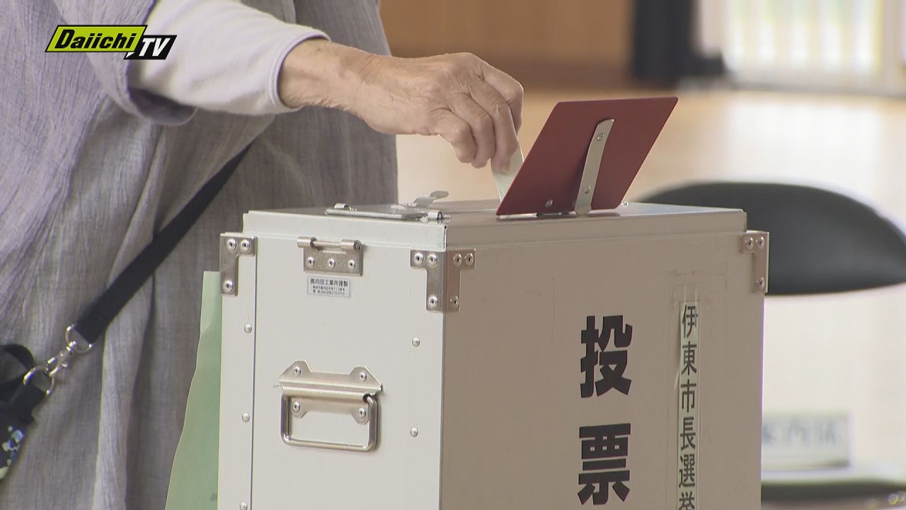 現職・新人の一騎打ち 伊東・島田市長選挙 投票日迎える（静岡）（2025
