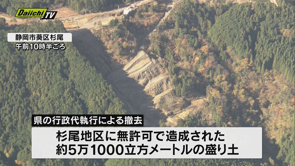 【静岡県】静岡市杉尾地区の無許可造成盛り土 「行政代執行」による撤去を開始