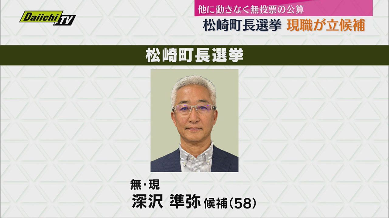 任期満了に伴う松崎町長選挙告示 2期目を目指す現職が立候補 他に動き