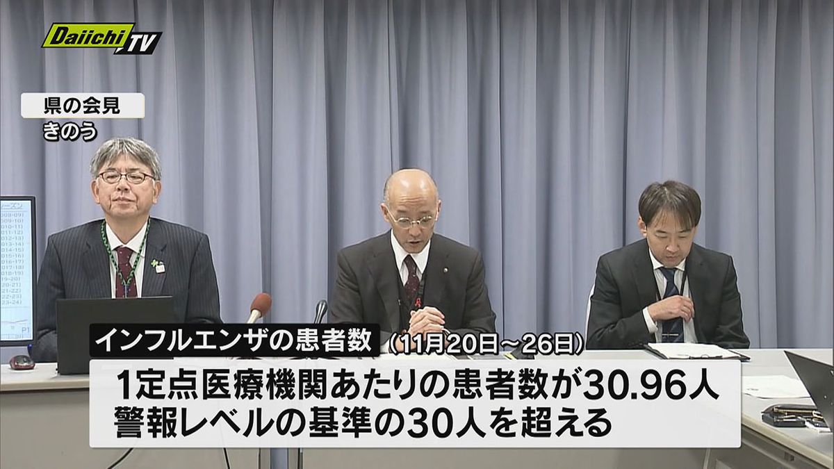 インフルエンザの流行「警報レベル」県民に注意呼びかけ（静岡県）