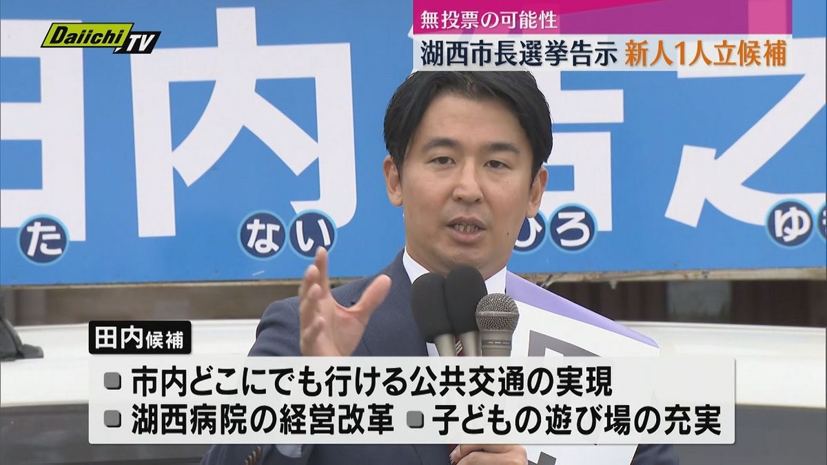 湖西市長選挙告示　新人の元県議が立候補　他に動きなく無投票の公算（静岡）