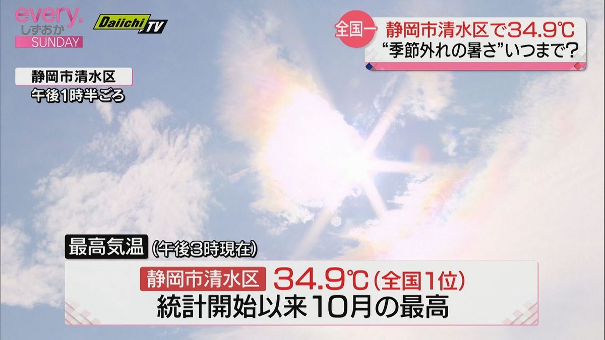 最高気温34.9℃　静岡県内は各地で季節外れの暑さに