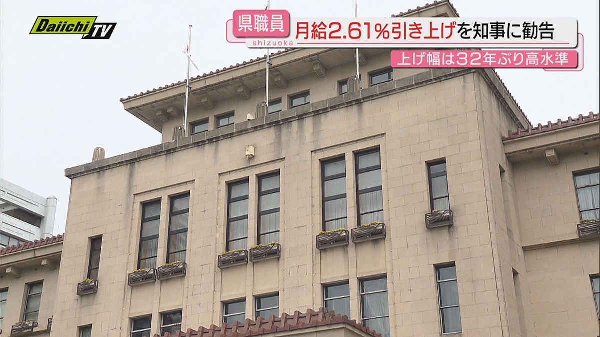 【３２年ぶり高水準】県人事委員会が県職員の月給･ボーナス引き上げを勧告…知事は｢勧告を尊重｣（静岡）