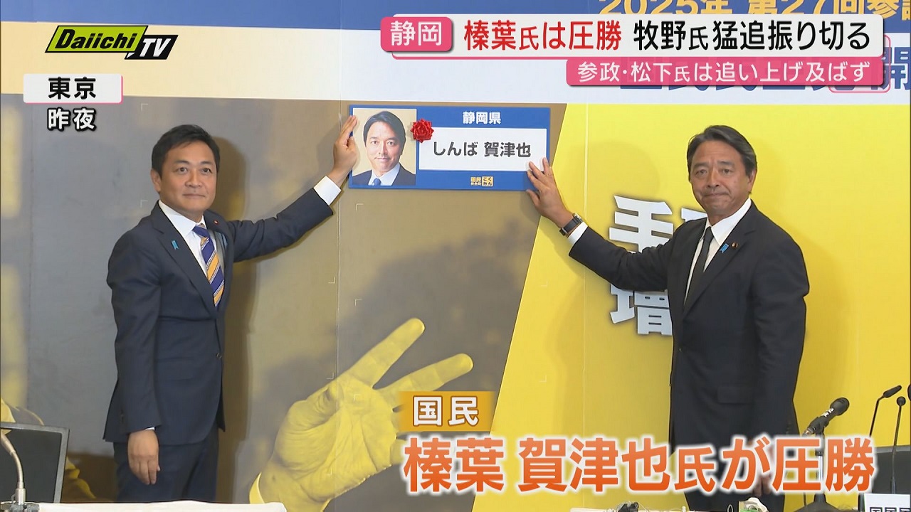 参院選】”与党で過半数割れ”も石破首相は続投表明 静岡は榛葉氏が圧勝