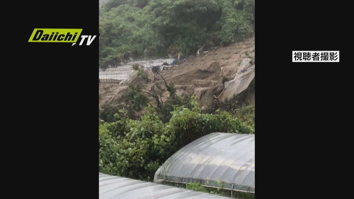 【速報】大雨の影響で土砂崩れ　静岡市駿河区久能地区でビニールハウスなど流されたか　人的被害なし（３１日）