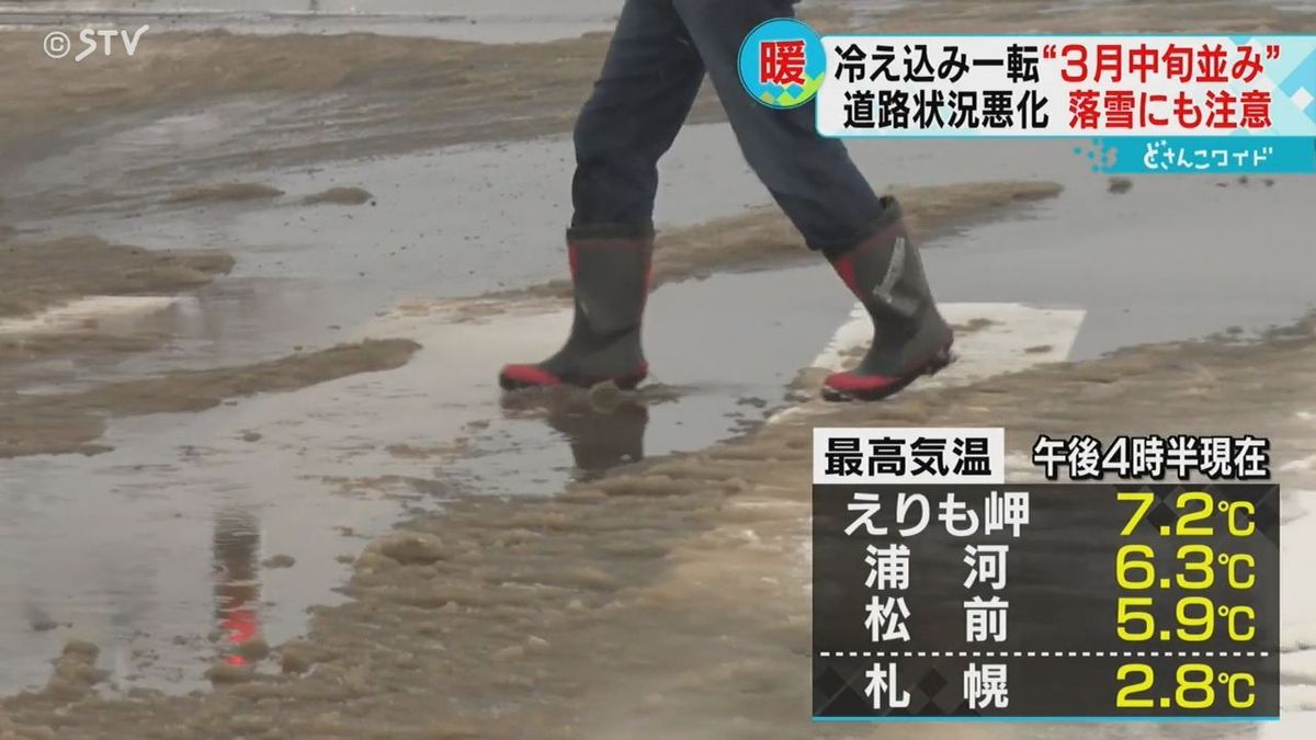 路面ぐちゃぐちゃ　スケートリンクの氷も解ける　気温上昇の北海道　危険な落雪の威力