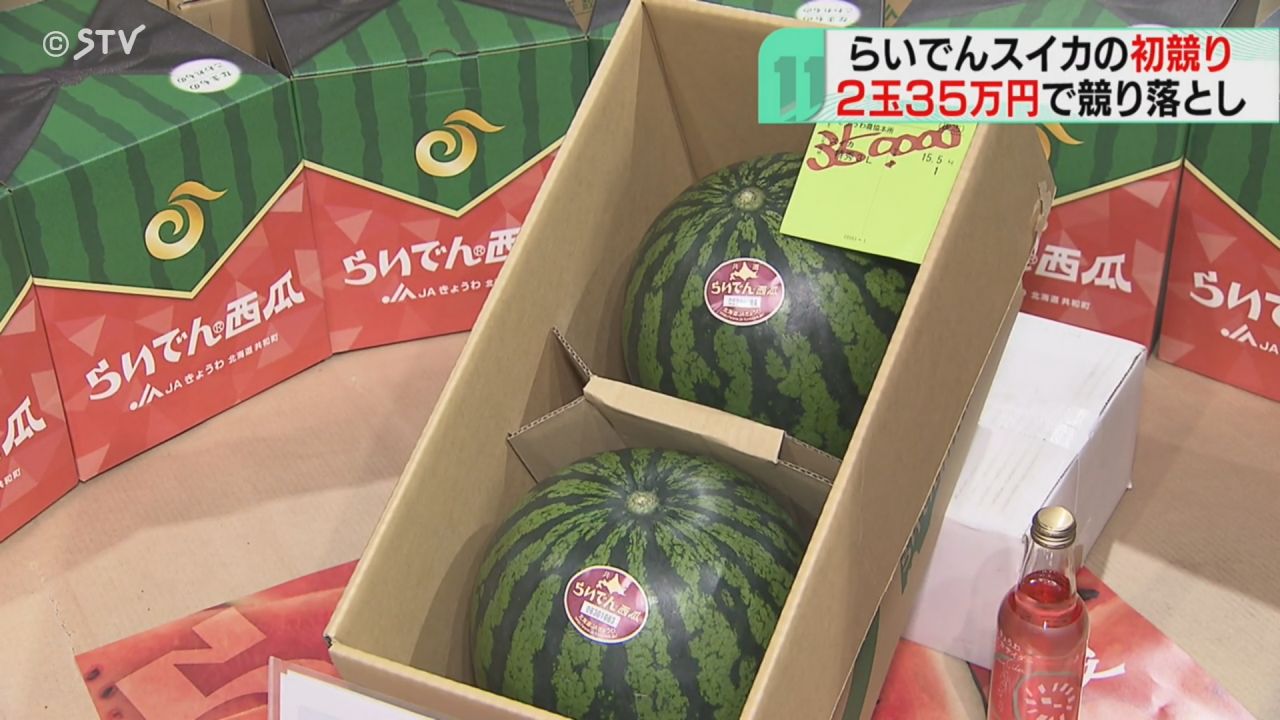 2玉35万円！らいでんスイカの初競り 近年で一番甘くて、さっぱり