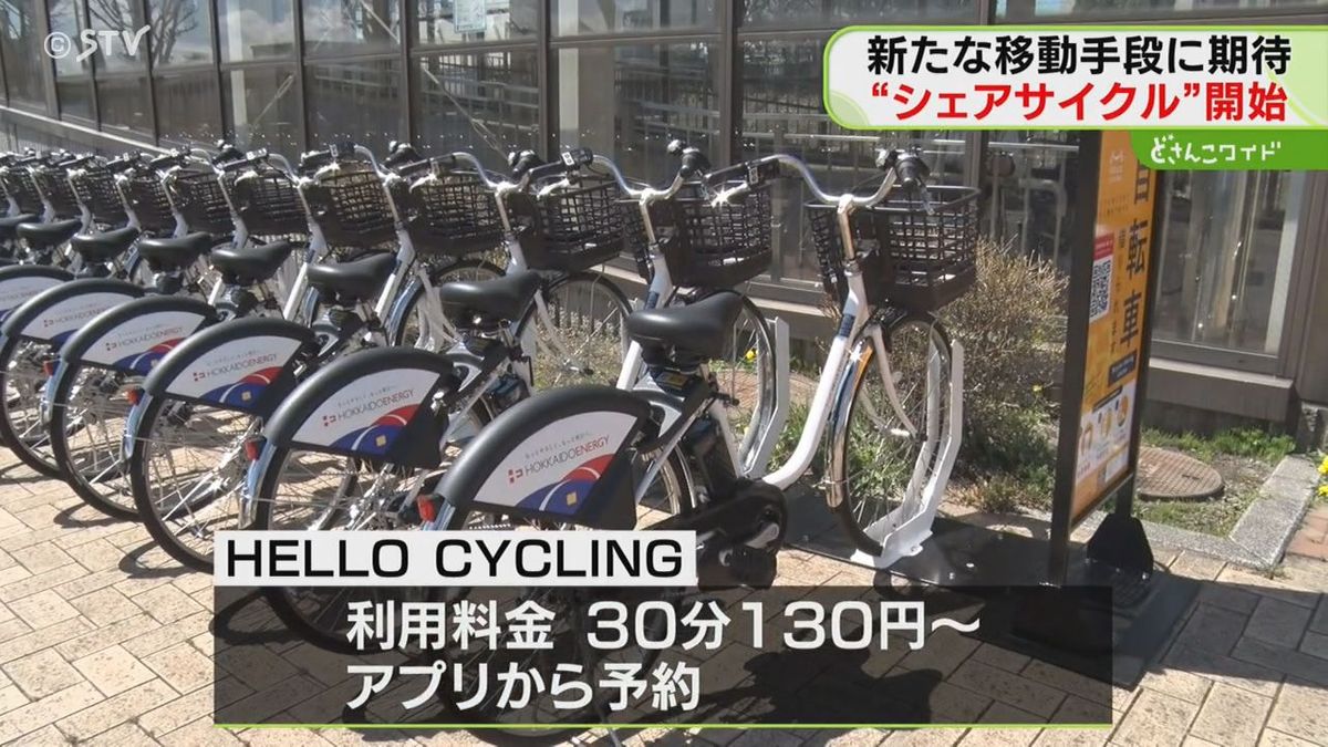 レンタル自転車でＦビレッジへ　シェアサービス導入　球場アクセス向上に期待　北広島市
