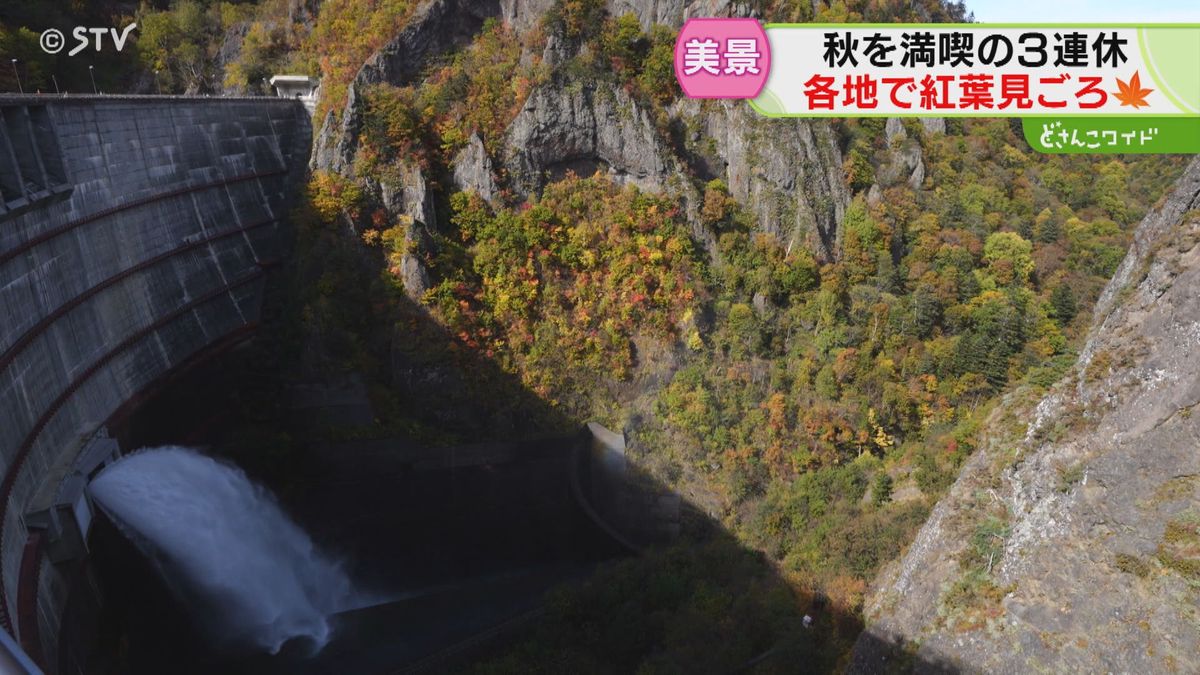 運が良ければ…虹と紅葉のコントラストが！札幌・豊平峡ダムが大賑わい　電気バスに長蛇の列　