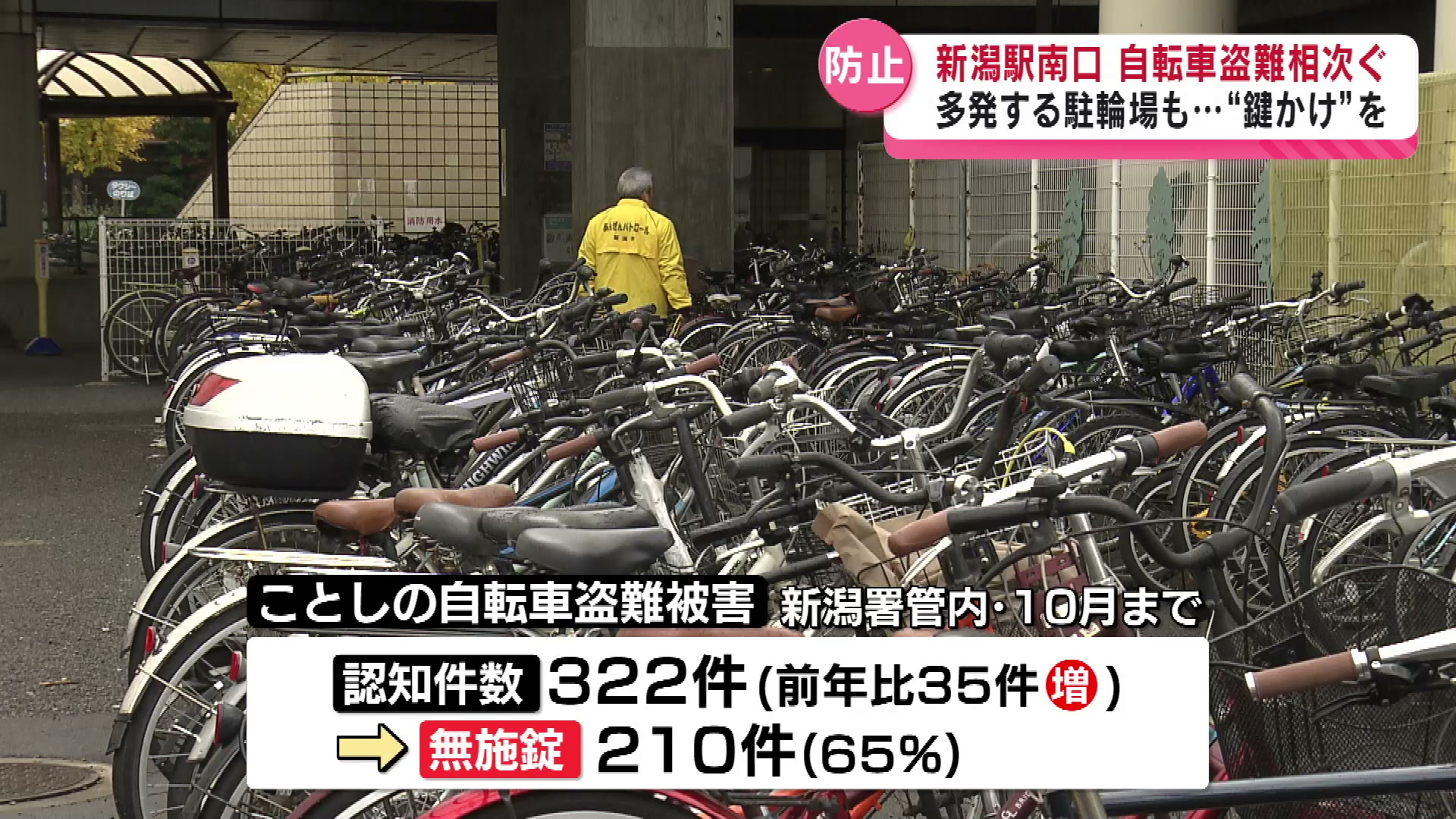 新潟駅周辺で自転車の盗難被害が相次ぐ ことしは盗難被害が多発