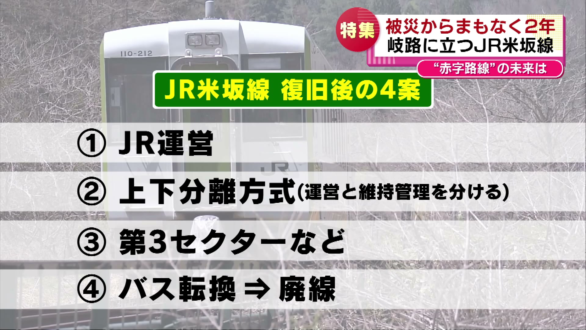 特集】新潟県と山形県を結ぶJR米坂線 被災し一部区間で運休が続く 今後