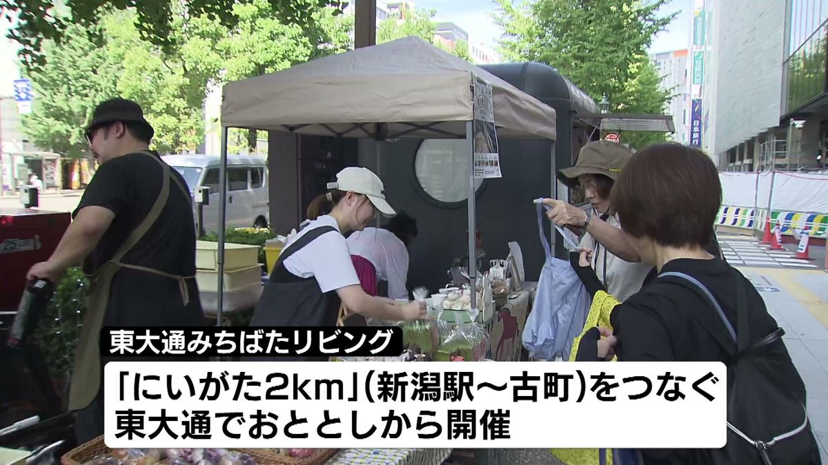 新潟駅から古町地区までの「にいがた2km」をつなぐ東大通　にぎわい創出へ「みちばたリビング」　《新潟》