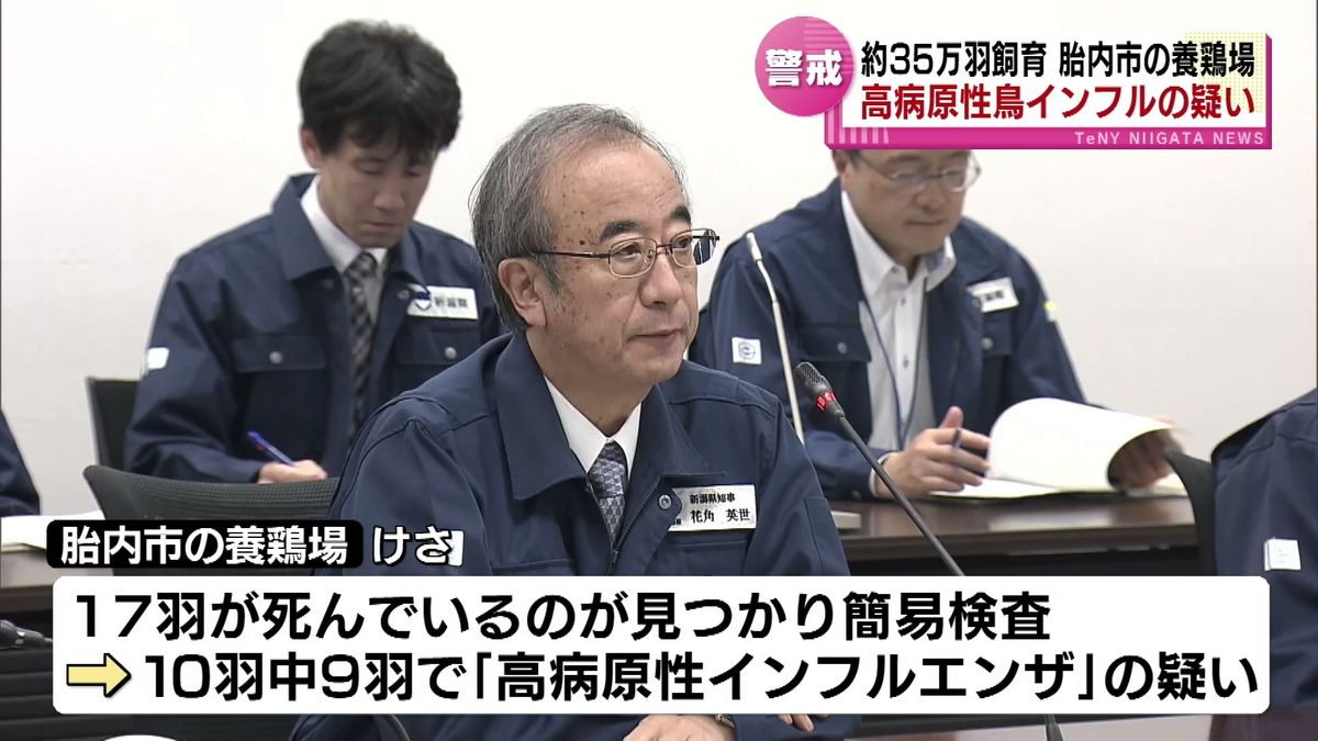 約35万羽飼育の養鶏場で高病原性鳥インフル疑い 《新潟・胎内市》