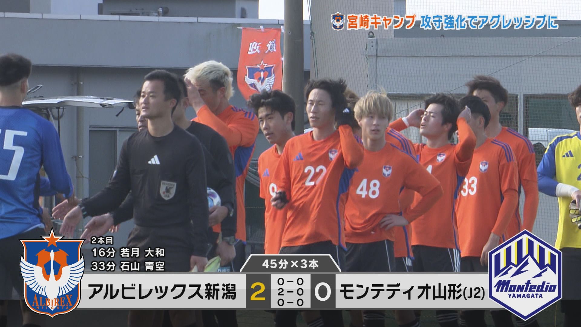 サッカー・アルビレックス新潟 練習試合でJ2山形に完封勝利 開幕まで2