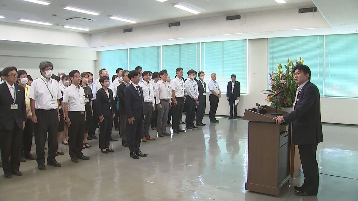 日出町長　安部徹也氏初登庁　イスラム教土葬墓地「国・県と協議をしながら解決に向けて活動」