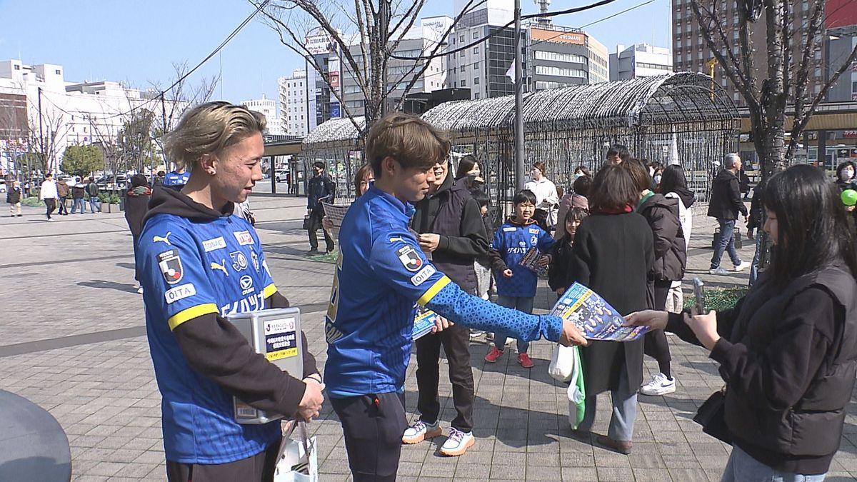 J２大分トリニータ「開幕から３試合連続で観客動員１万人以上を」全市町村でチラシ配り　大分