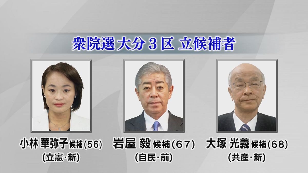 【シリーズ衆院選】大分3区　ベテランの現職大臣に野党の新人2人が挑む