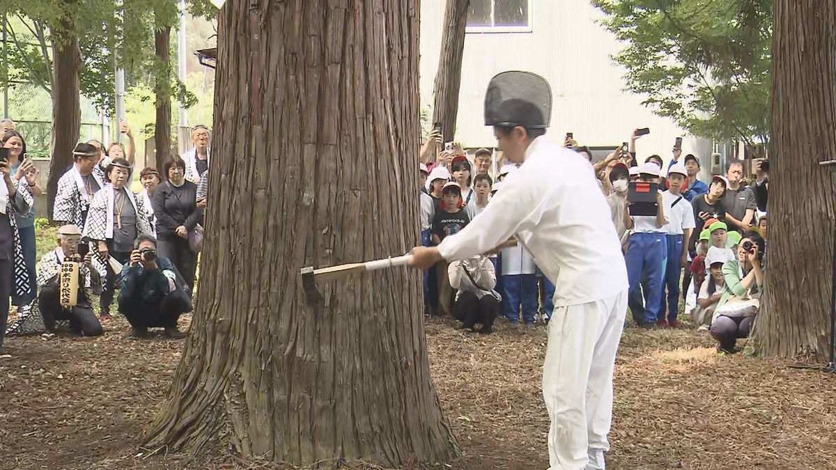 シンボルの回向柱「斧入れ式」樹齢250年 高さ約35メートル 来年春の善光寺御開帳に向け準備進む【長野】（2026年7月3日掲載）｜テレビ信州 ...