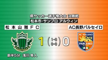 松本山雅FC　AC長野パルセイロに勝利し優勝　天皇杯出場を決める　県サッカー選手権大会決勝【長野】