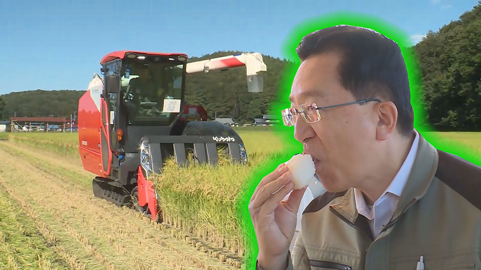 「非常においしい」達増知事が「白銀のひかり」稲刈り 岩手県オリジナルブランド米
