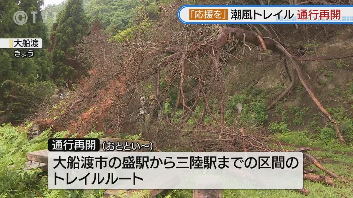 「みちのく潮風トレイル」林野火災で休止区間が通行再開　岩手・大船渡