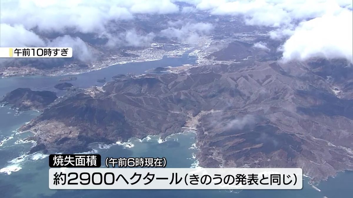 大船渡山林火災　延焼拡大はみられず　一部地域の避難指示解除を検討