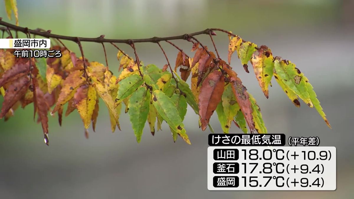 【平年より10℃前後暖かい朝】「霜降」の岩手県　釜石・山田では夏日になる予想